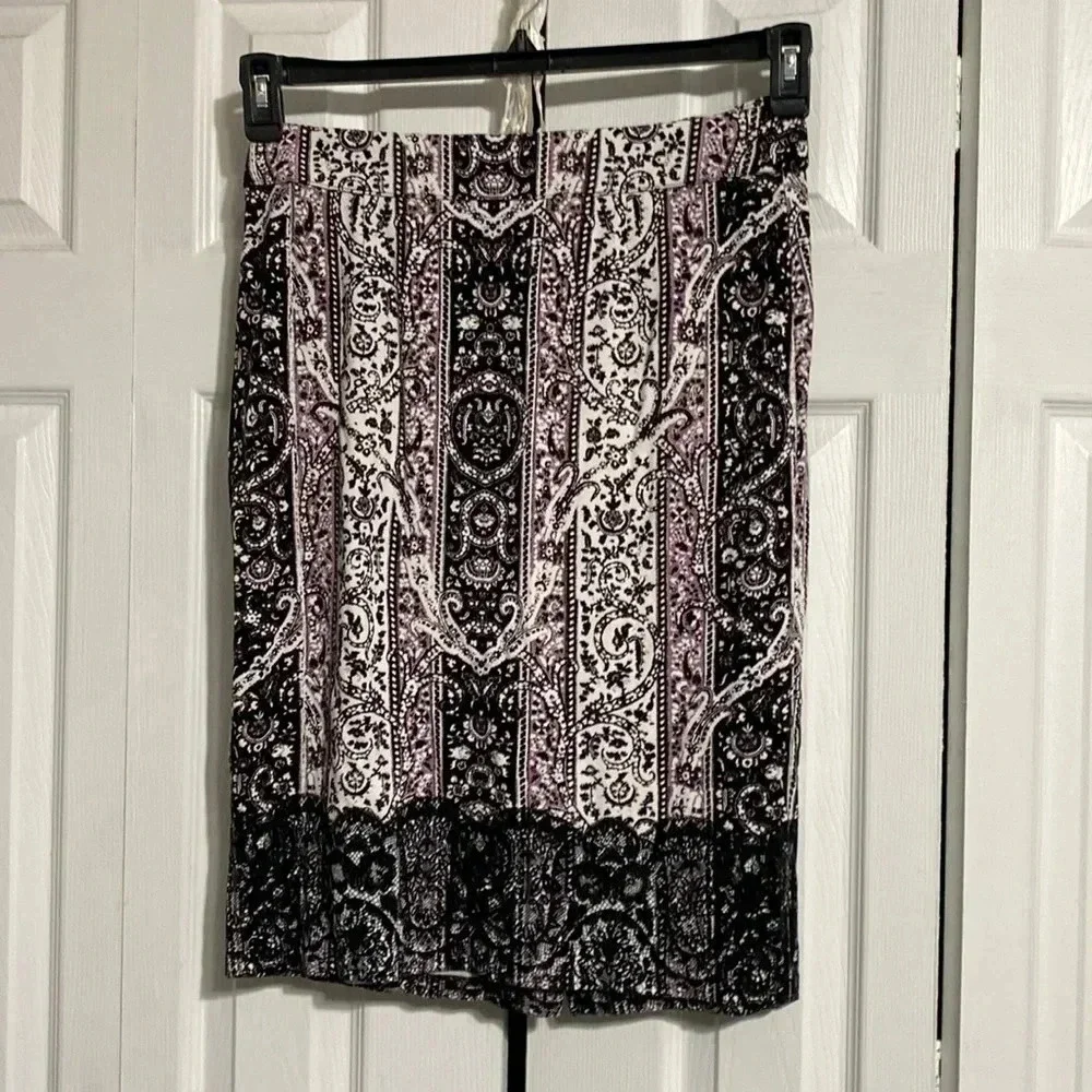 Cato purple black & white skirt